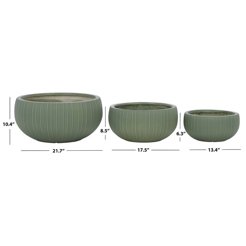 SAFAVIEH Outdoor Living Anita Planter Pot (Set of 3) - 22"W x 22"D x 10"H