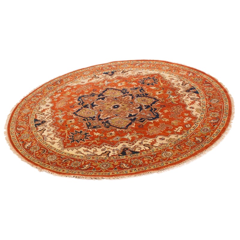 ECARPETGALLERY Hand-knotted Jules Sultane Dark Copper Wool Rug - 8'0 x 8'0