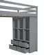 preview thumbnail 8 of 6, Twin Size Loft Bed with Large Storage Shelves, Wooden Bed with Writing Desk and Led Light, Kid's Bed with Drawers, Gray
