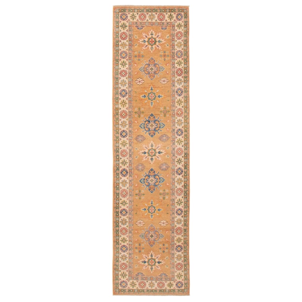 ECARPETGALLERY Hand-knotted Uzbek Ghazni Light Brown Wool Rug - 2'6 x 9'8