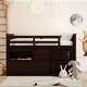 preview thumbnail 2 of 7, Espresso Low Study Twin Size Loft Bed with Storage Steps and Portable, Desk