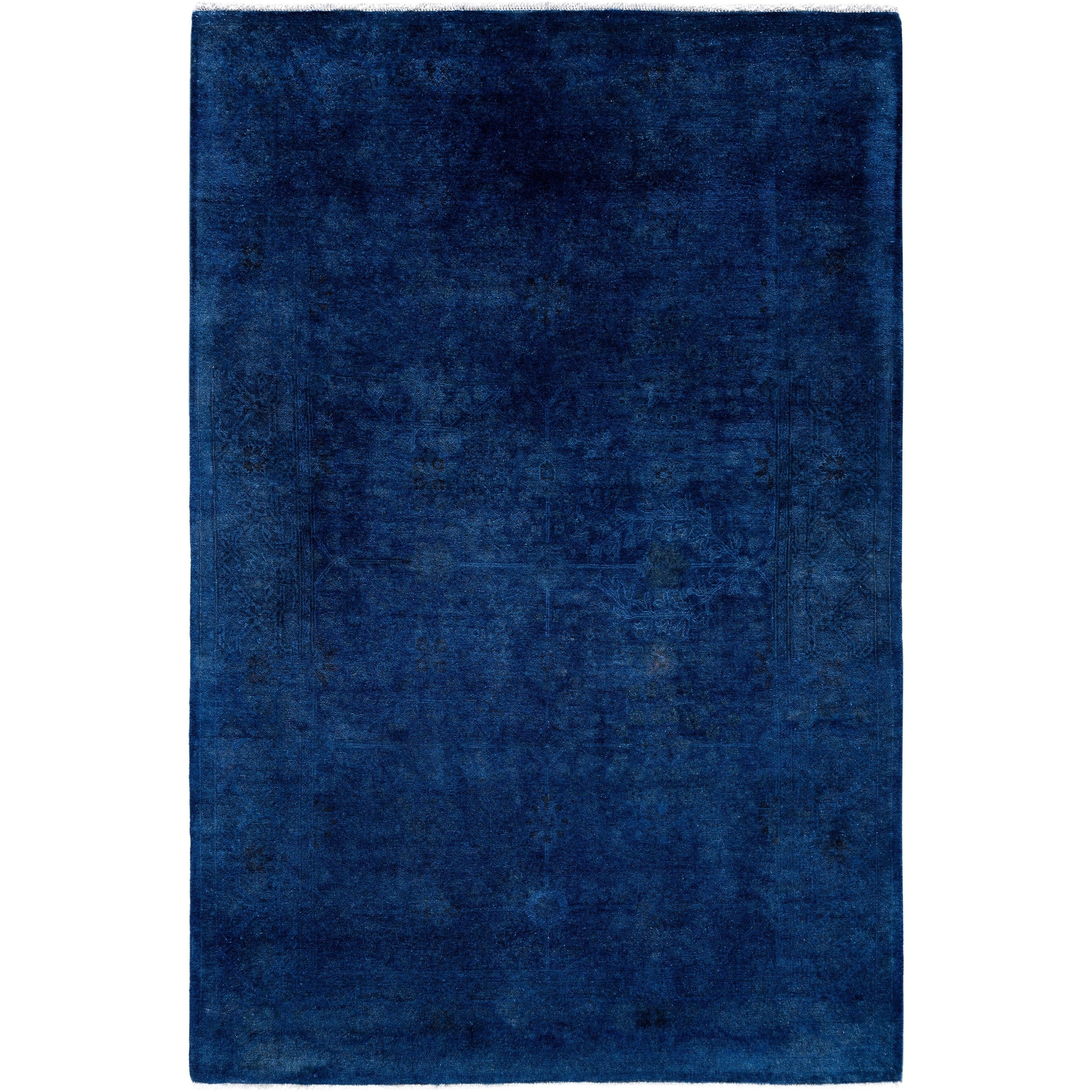 Overdyed One-of-a-Kind Hand-Knotted Area Rug - Blue - 4' 2" x 6' 6"