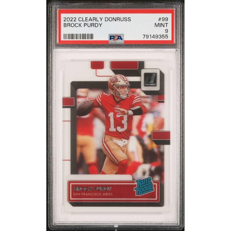 Brock Purdy 2022 Panini Clearly Donruss Rookie Card #99 Graded PSA 9 - 8'6" x 11'6"