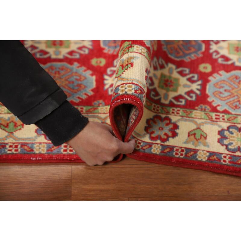 Red Kazak Oriental Accent Rug Handmade Wool Carpet - 2'8"x 3'9"
