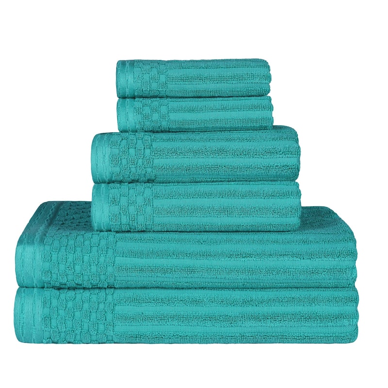 Superior Soho Ribbed Cotton 6-Piece Assorted Towel Set