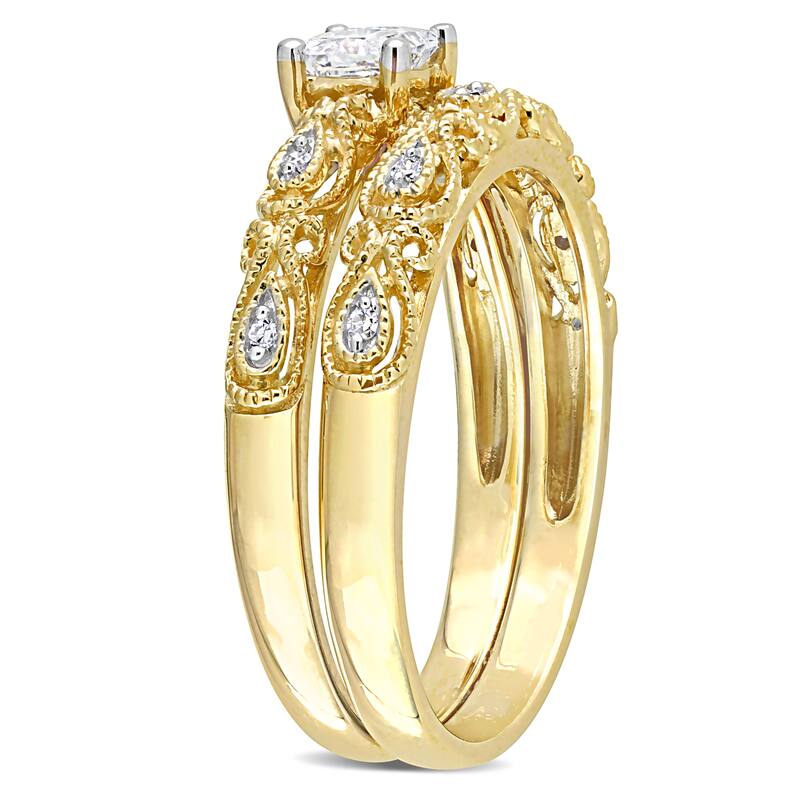 Miadora 1/3ct TDW Diamond Bridal Ring Set in 10k Yellow Gold