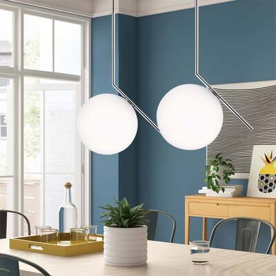 1 - Light Modern 7.87" Single Globe Pendant with Glass Shade