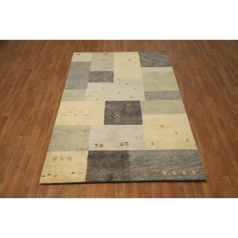 Hand Knotted Oriental 100% Wool Carpet Tribal Modern Multi-Colored Gabbeh Area Rug - 7' 6'' X 4' 11''