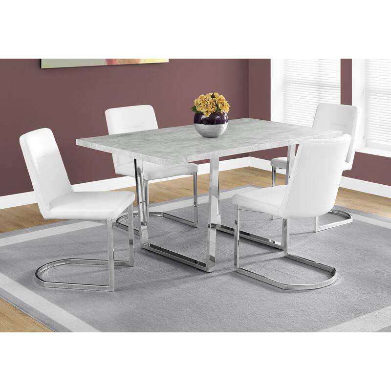 Dining Table, Rectangular, Kitchen, Dining Room, Chrome Metal