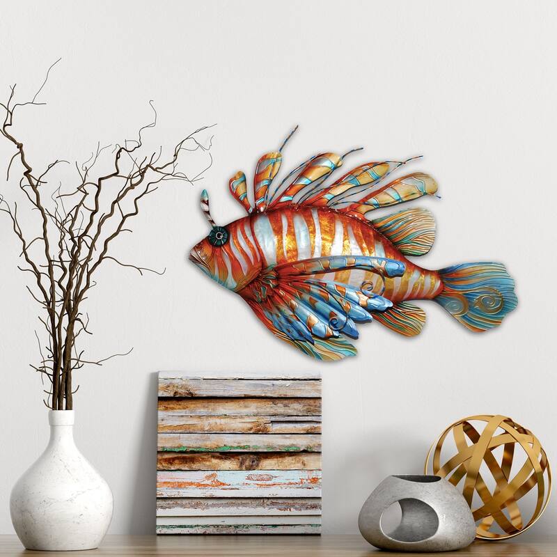 Eangee Handmade Lionfish Capiz Shell Wall Decor Large, 21 x 4 x 15 in.
