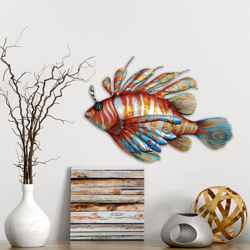 Eangee Handmade Lionfish Capiz Shell Wall Decor Large, 21 x 4 x 15 in.