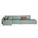 preview thumbnail 5 of 10, 145'' Leath-Aire Sofa Modern Sectional Sofa for Living Room