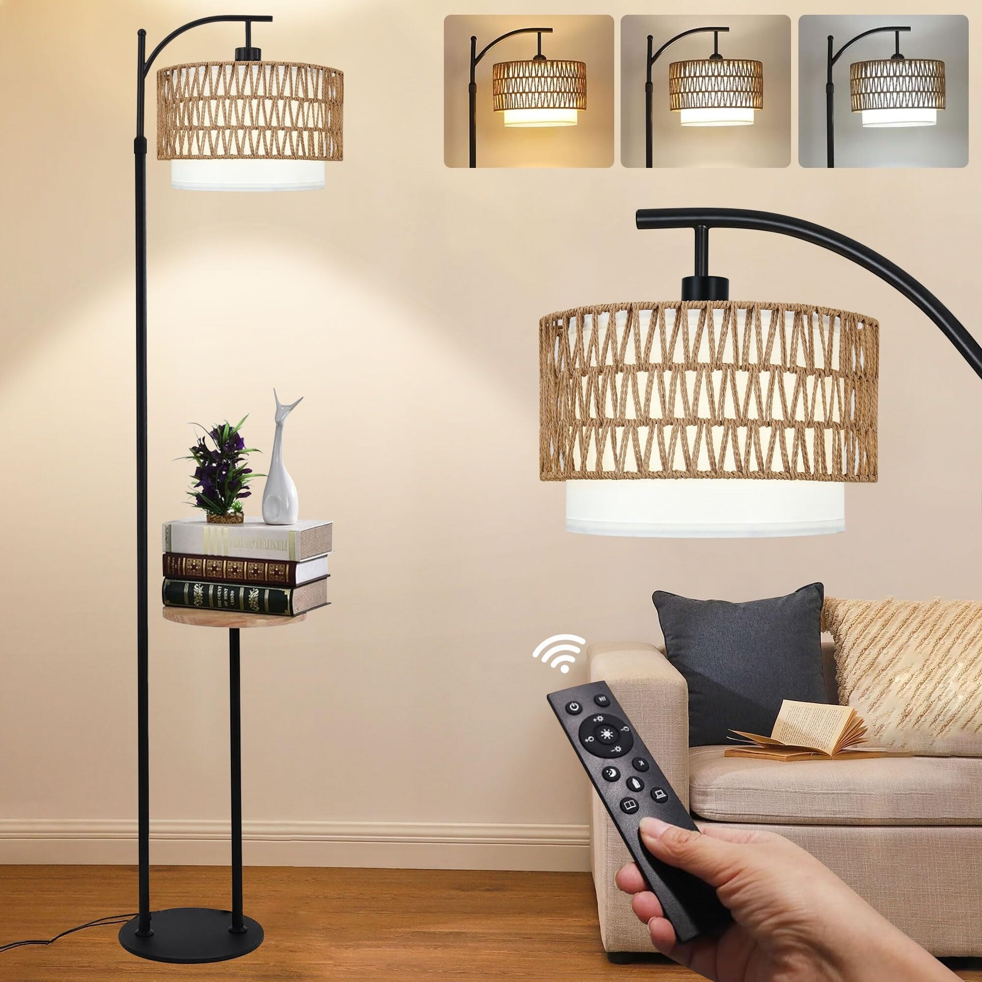 Boho floor lamp shade discount