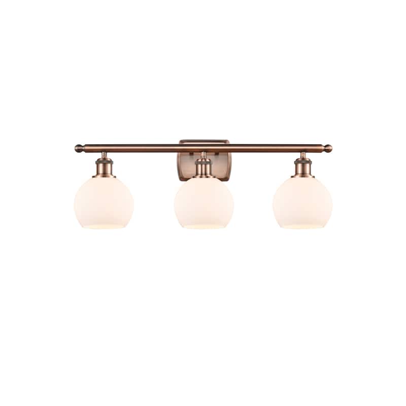 Innovations Lighting 516-3W-10-26 Athens Vanity Athens 3 Light 26" - Antique Copper / Matte White