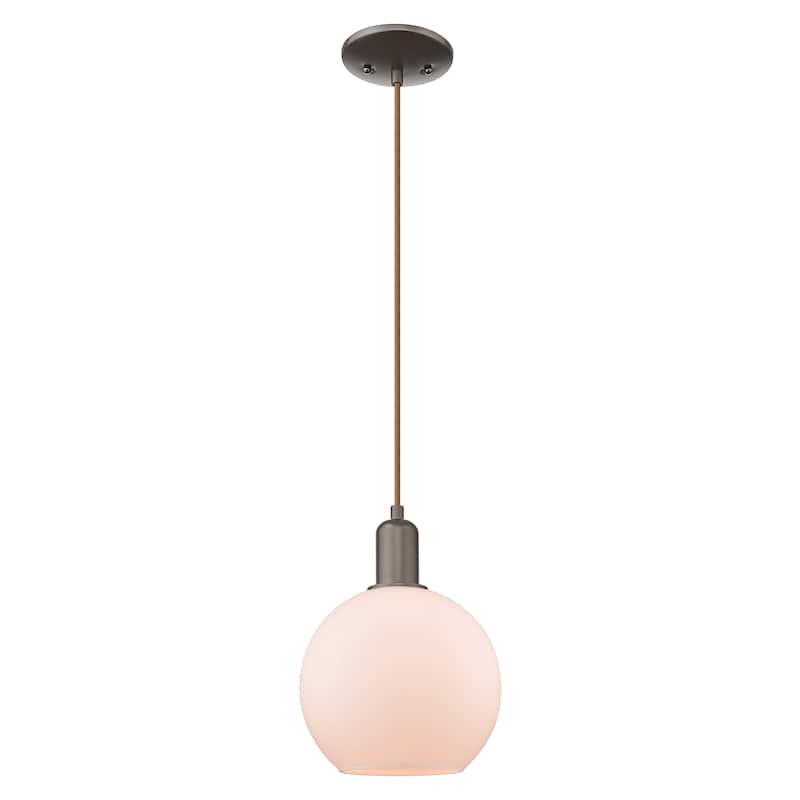 Innovations Lighting Endless Possibilities Arcadia - Athens - 1 Light 8" Cord Hung Mini Pendant - Oil Rubbed Bronze/Matte White