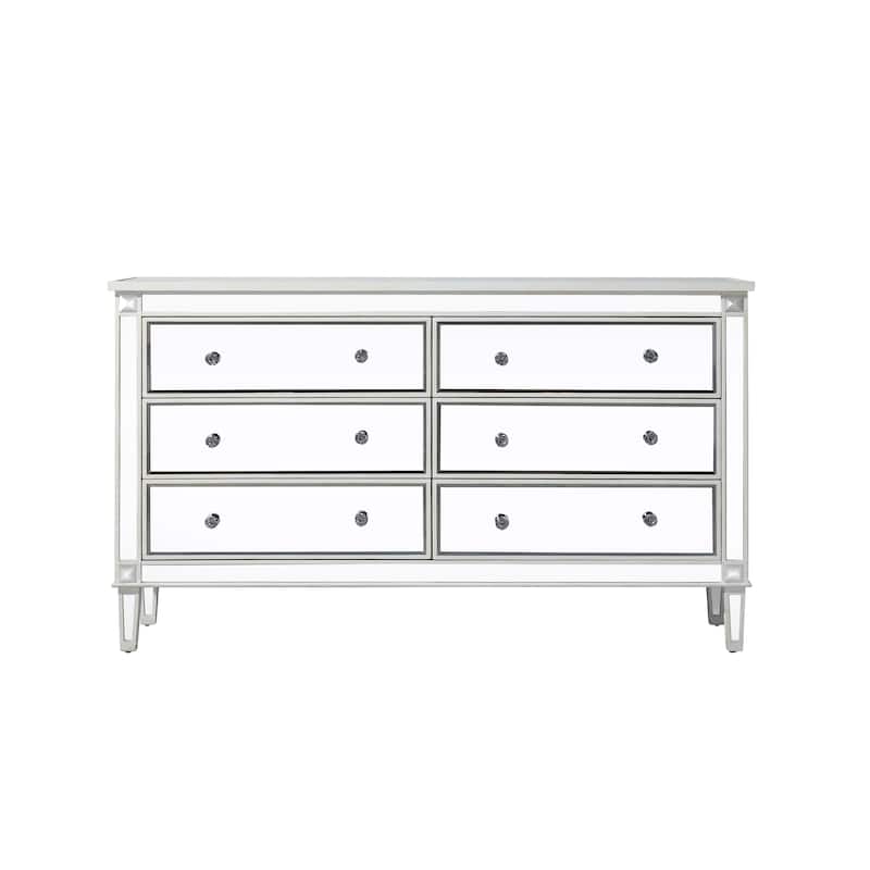 Cosmo 6-Drawer Double Dresser 60" - Antique White