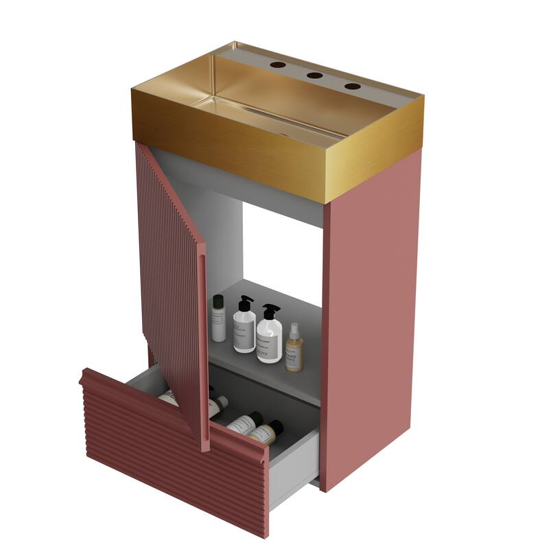 20"Bathroom Vanity with Stainless Steel Sink