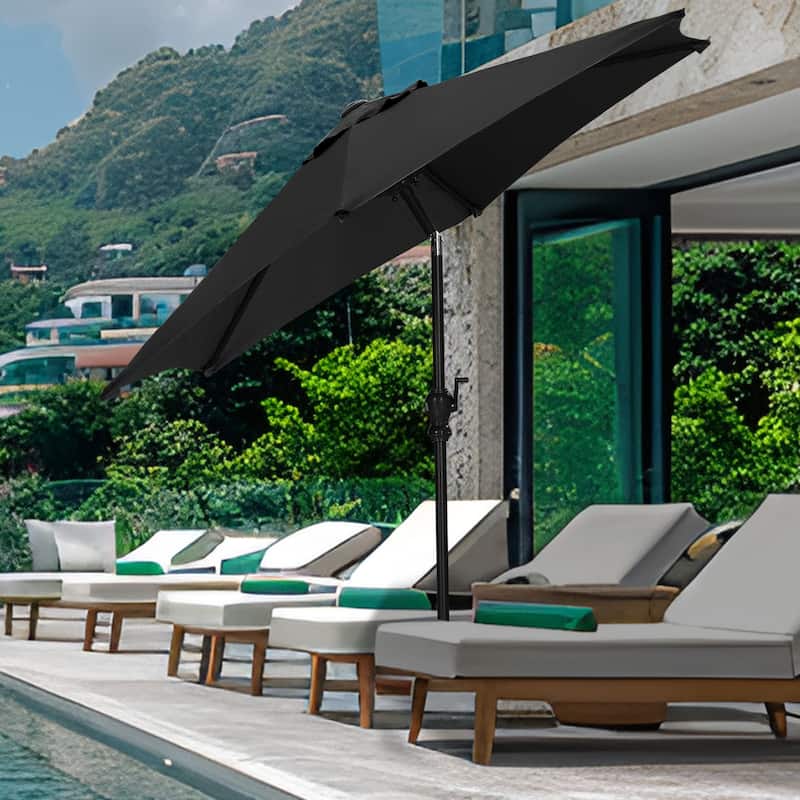 Ainfox 7.5ft Patio Umbrella with Base Outdoor Umbrella