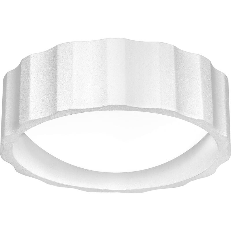 Roscoe 2-Light Textured White Flush Mount Light