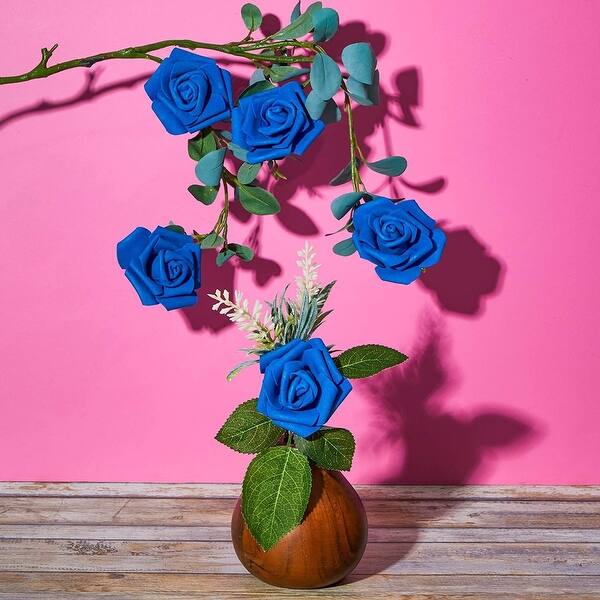 100 Pack 3 Navy Blue Artificial Rose Fake Flower Heads For Floral Arrangement Overstock 31663061 38 navy blue floral fabric ranked in order of popularity and relevancy. overstock com