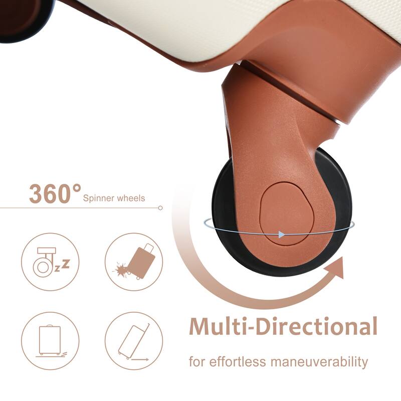 20 Inch Carry On Luggage Set 3 Piece with Spinner Wheels, Lightweight Hardshell ABS Suitcase for Weedend Getaways