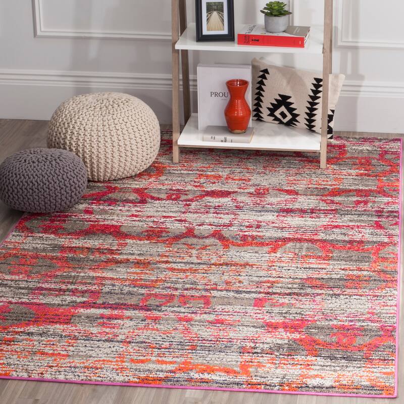 SAFAVIEH Monaco Turi Distressed Boho Rug - 8' x 11' - Grey/Multi