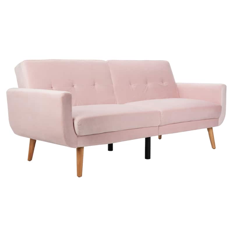 SAFAVIEH Bushwick Mid-century Foldable Futon Sofa Bed - 82.3" x 34.3" x 34.3"