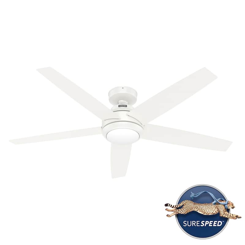 Hunter 52" Zayden Ceiling Fan with LED Light Kit and Handheld Remote - Contemporary, Transitional - Exclusive SureSpeed!