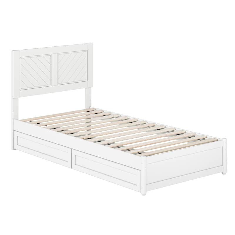 Clayton Platform Bed with Panel Footboard and Storage Drawers