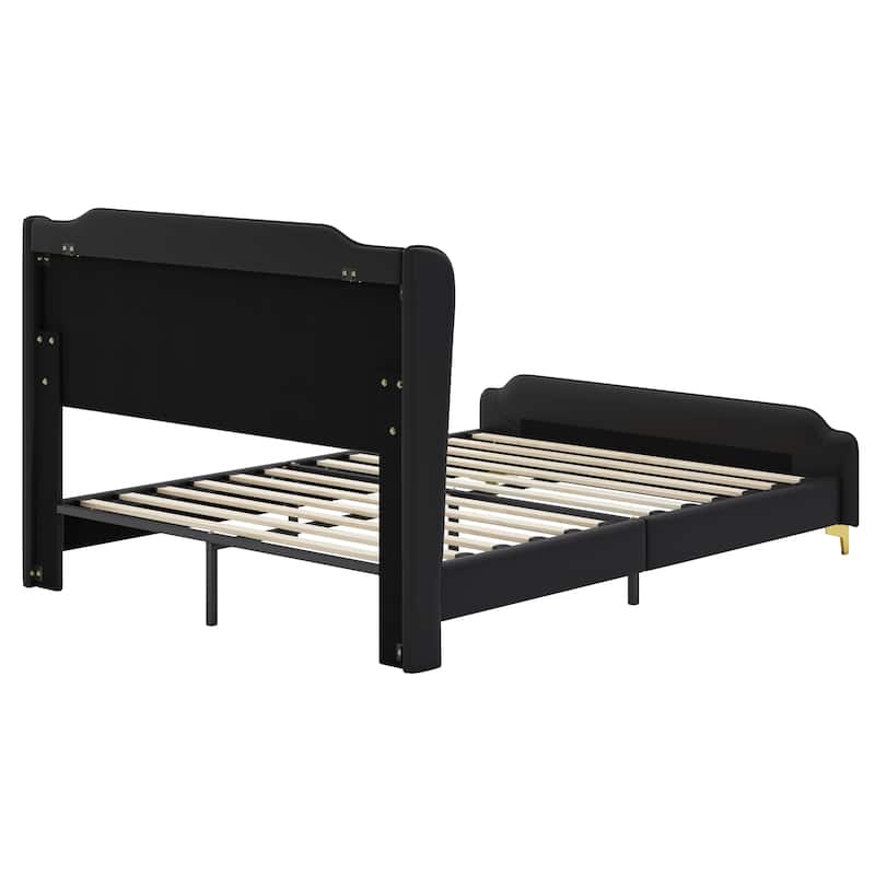 Uphou Modern Upholstered PU Leather Bed by Christopher Knight Home