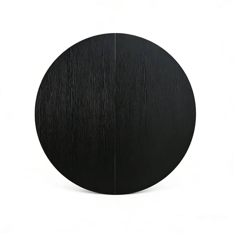 43"-59" Extendable Oval Dining Table with Storage Base, Modern Round to Oval Kitchen Table