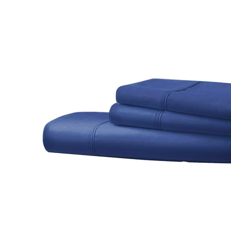 1800 Series 6 Piece Egyptian Cotton Feel Soft Sheets Deep Pockets 4 Pillowcases - Royal Blue - King/California King