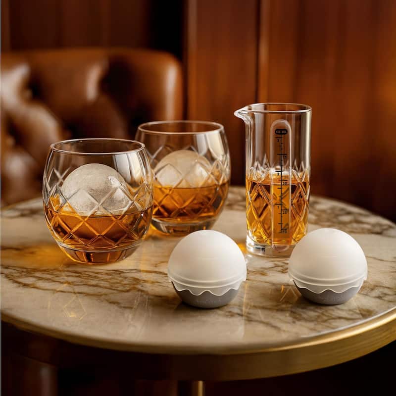 Final Touch Hand-Etched On The Rock Glass 5 Piece Set - Glasses 8 oz.