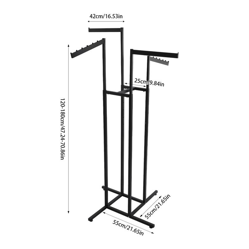 4 Way Adjustable Clothing Rack Modern Clothing Display Rack