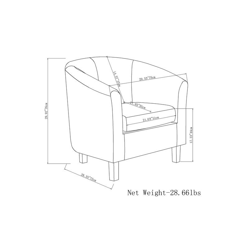 WYNDENHALL Parker 30-in. Wide Tub Chair - 30 inch Wide