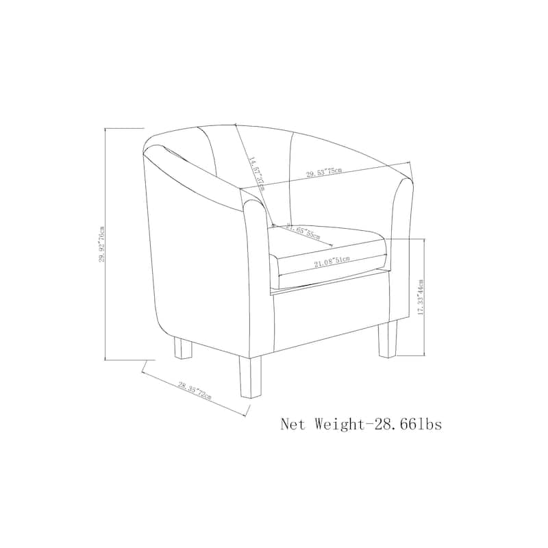 WYNDENHALL Parker 30-in. Wide Tub Chair - 30 inch Wide