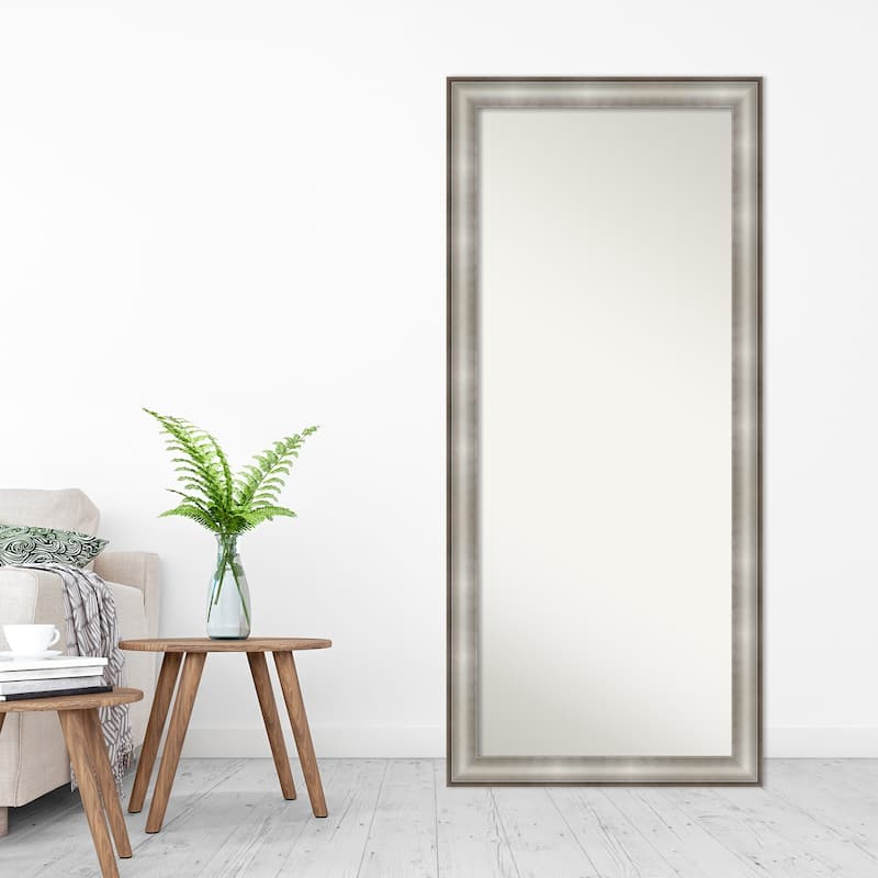 Non-Beveled Wood Full Length Floor Leaner Mirror - Imperial Frame - Outer Size: 29 x 65 in