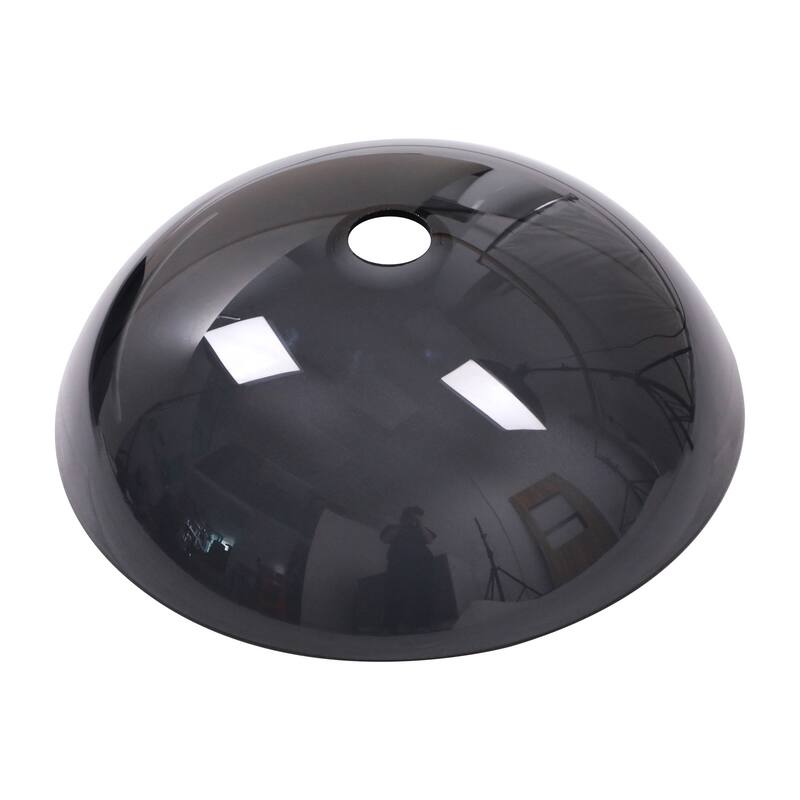 16 Inch Tempered Glass Bathroom Sink in Grey with Pop-up Drain