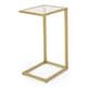preview thumbnail 6 of 10, Bagan Modern Glam Glass Top C-Shaped Side Table by Christopher Knight Home - 11.50" L x 15.00" W x 26.00" H