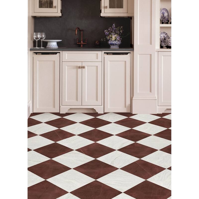 Chris Loves Julia x FloorPops Bonneville Oxblood Peel and Stick Floor Tiles
