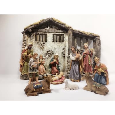 Nativity & Three Wise Men 11 Pcs/Set 8 Inch H