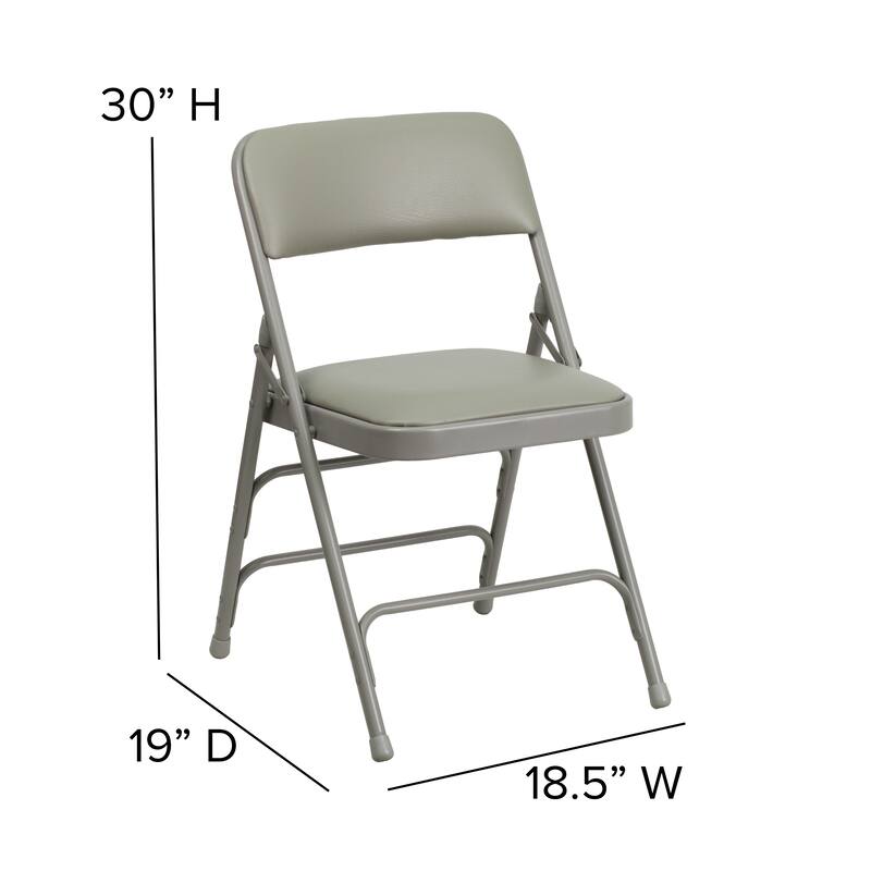 4 Pack Curved Triple Braced & Double Hinged Metal Folding Chair