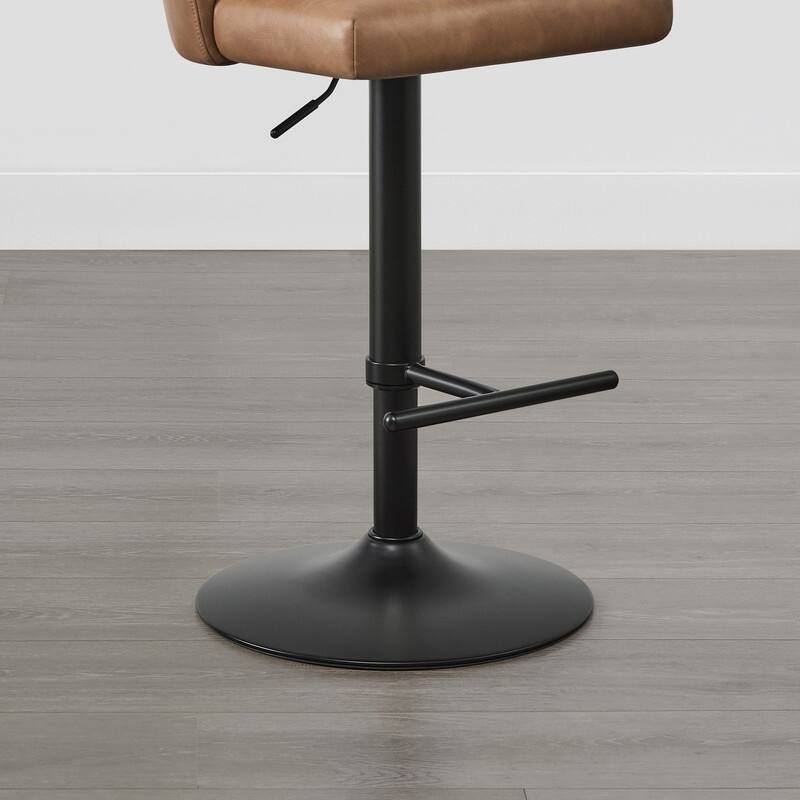 Spruce & Spring Charlotte Modern Adjustable Swivel Bar Stools Set with Arched Footrest