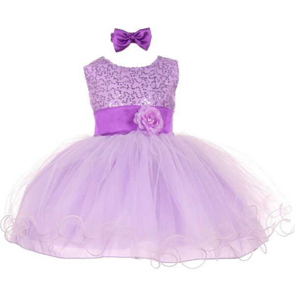 Shop Little Girls Lilac Sequin Tulle Ballerina Flower Girl Headband