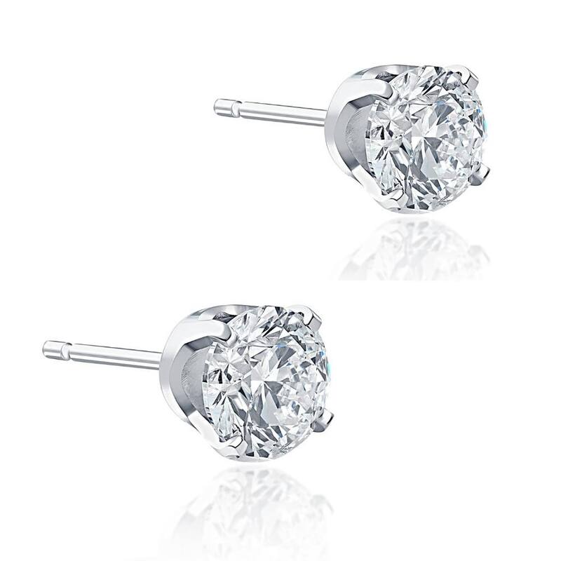 1Ct TW Round Diamond Studs Gold Lab Grown