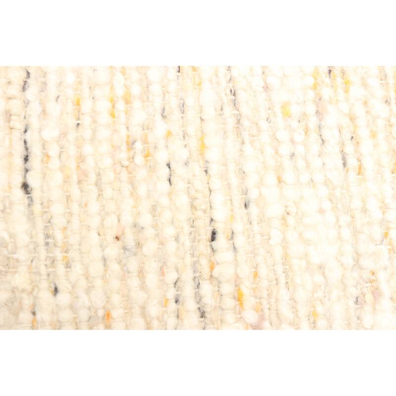 ECARPETGALLERY Braid weave Sienna Beige, Cream Wool Rug - 4'11 x 7'9