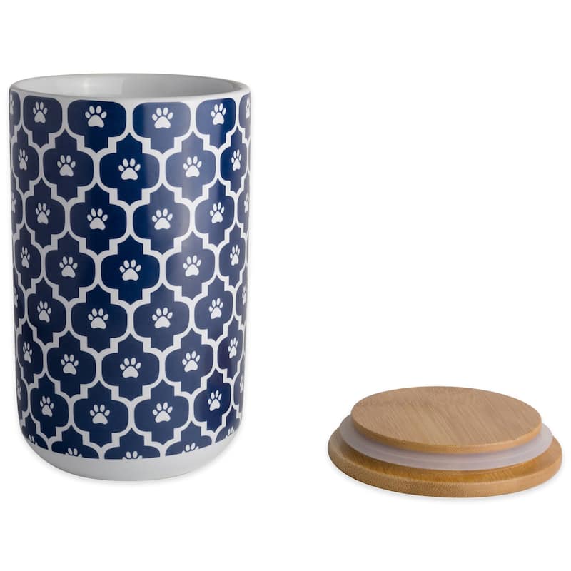 Bone Dry Paw Lattice Print Ceramic Treat Canister