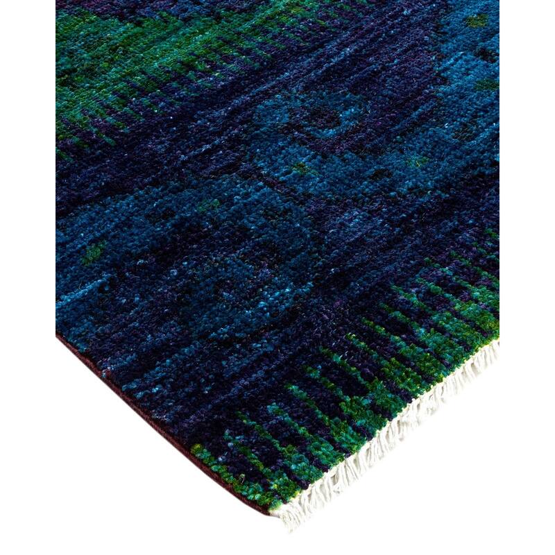 Overton Hand Knotted Wool Vintage Inspired Modern Contemporary Modern Purple Area Rug - 5' 3" x 12' 6"