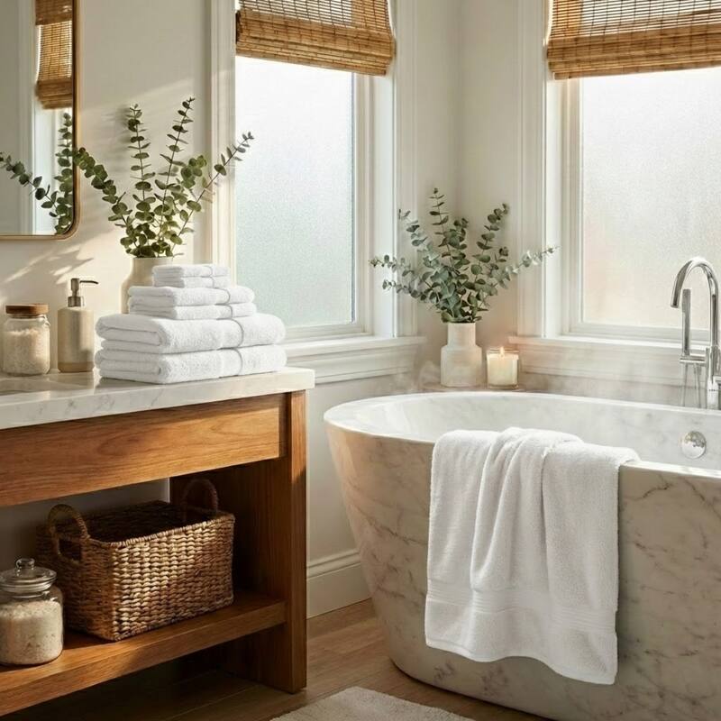 MADISON 8-Piece Cotton Turkish Towel Set Soft Absorbent Bath, Hand Towels & Washcloths