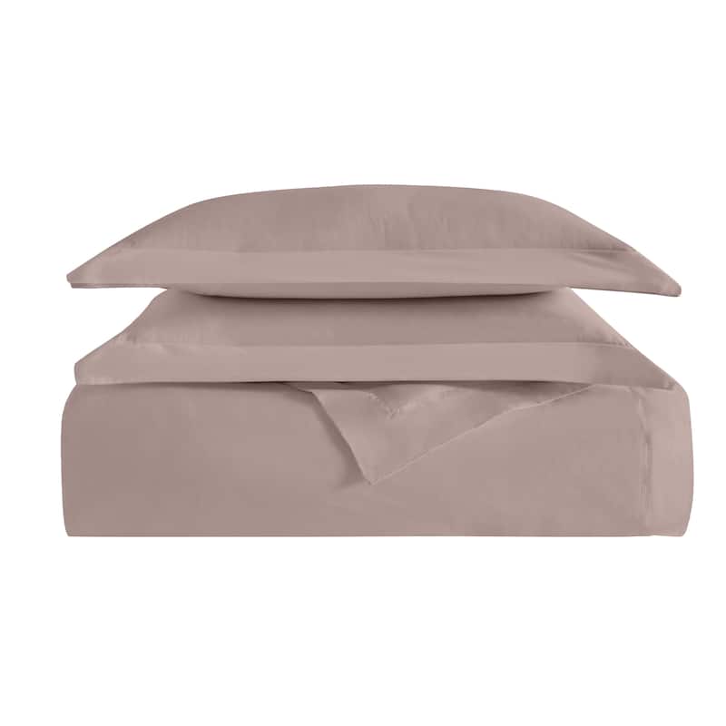 Vince Camuto Solid 400TC Percale 3 Piece Duvet Cover Set